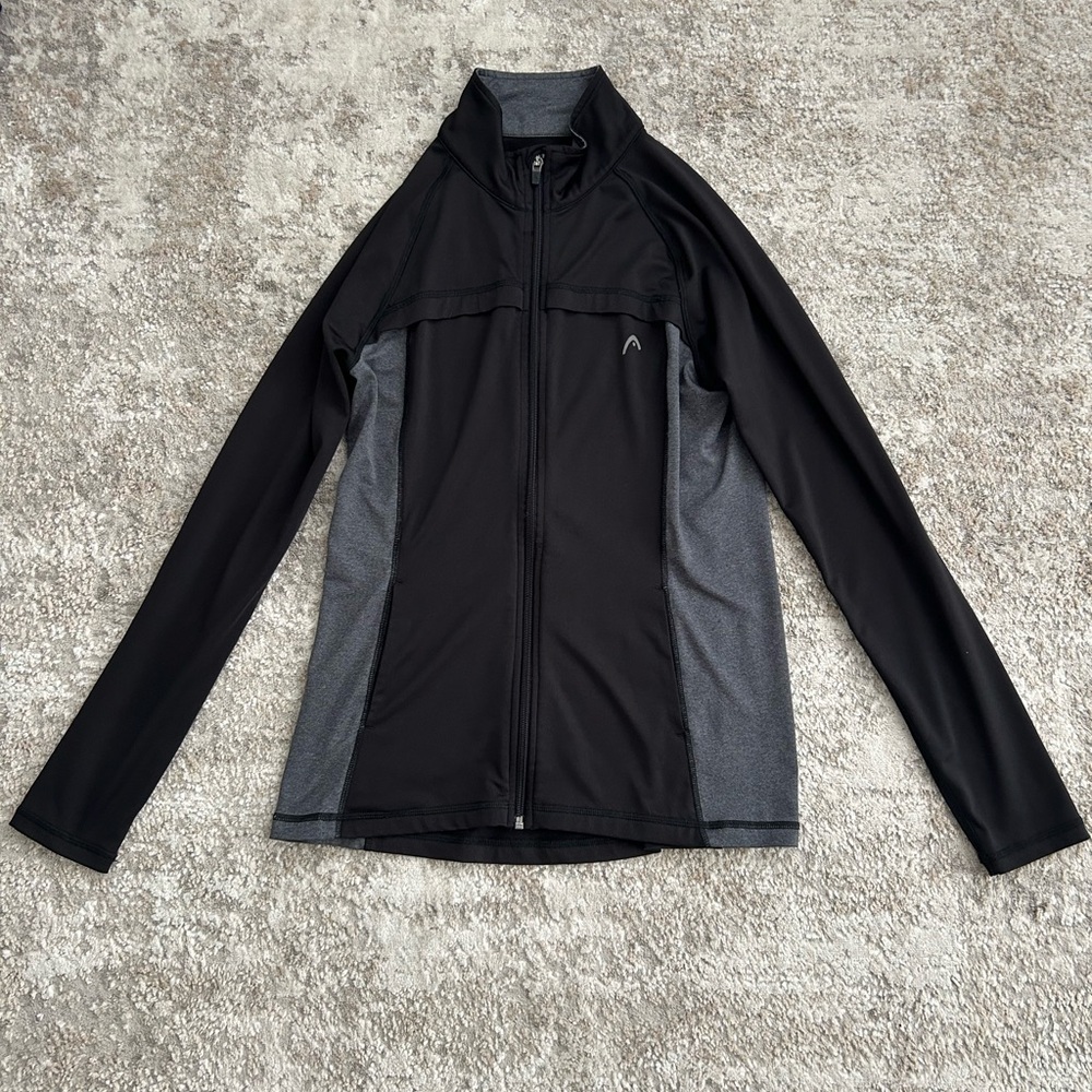 Head Women's Black and Gray Full-Zip Utility Jacket with Contrast Panels